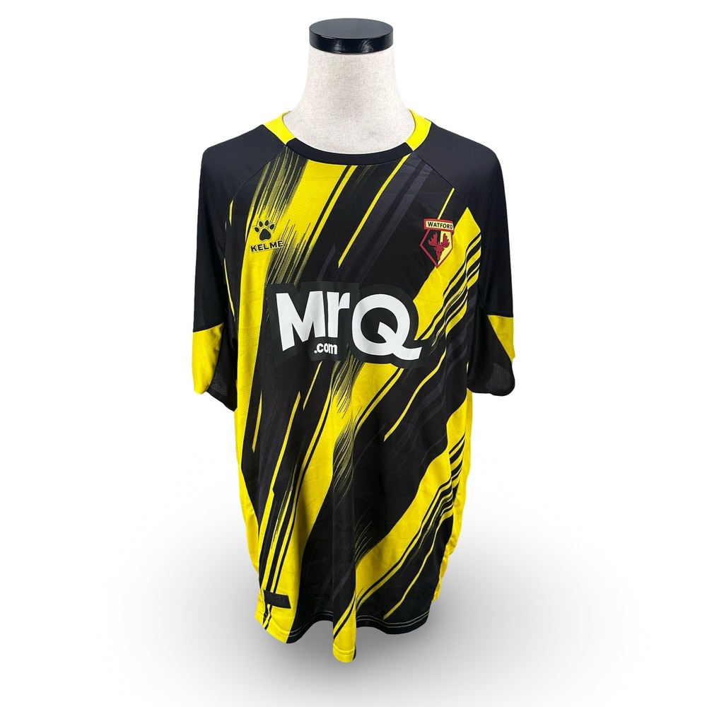 Kelme Watford FC Soccer Jersey 2023 2024 Home Mens 2XL Yellow Black MrQ Corpay